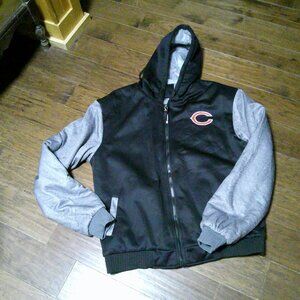 nfl CHICAGO BEARS WOMENS BOMBER VARISTY FULL FAUX FUR LINED ZIP LOGO BACK 4X